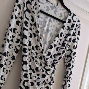 Diane von Furstenburg Black & White Wrap Dress
